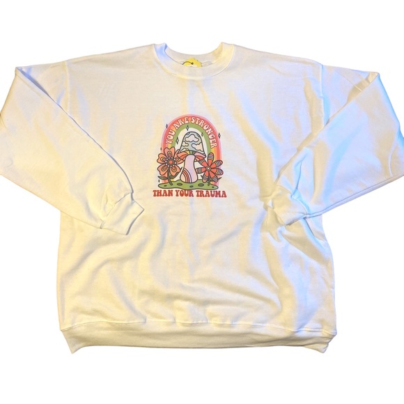 Stronger than trauma mental health graphic crewneck sweatshirt oversized XL - Picture 6 of 10